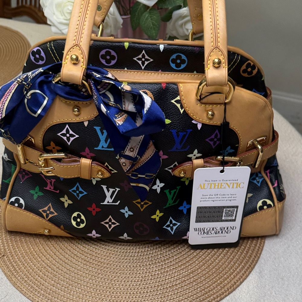 Louis Vuitton Authentic 💯 Macadamia Black Multi Claudia Designer Women's Bag
